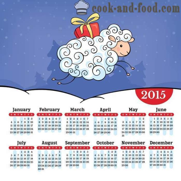 Kalender for 2015 Year of the Goat (Sheep): download gratis julekalender med geder og får.