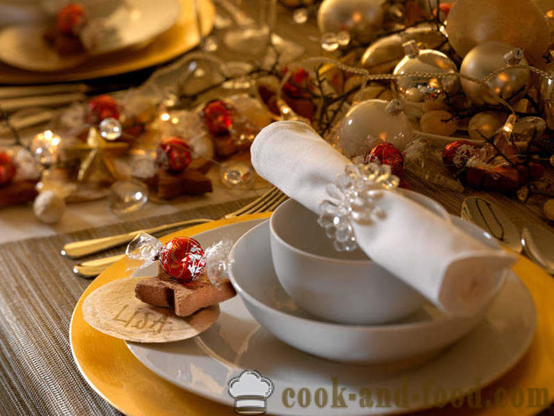 Nytårsdag dekoration af bordet, hvordan man kan dekorere julebordet for 2015 Får (med fotos).