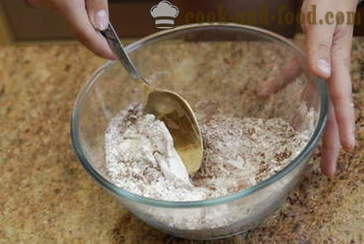 Brød uden gær og gære yoghurt, bagt i ovnen - hvede - rug, hjemmelavet simpel opskrift med et foto