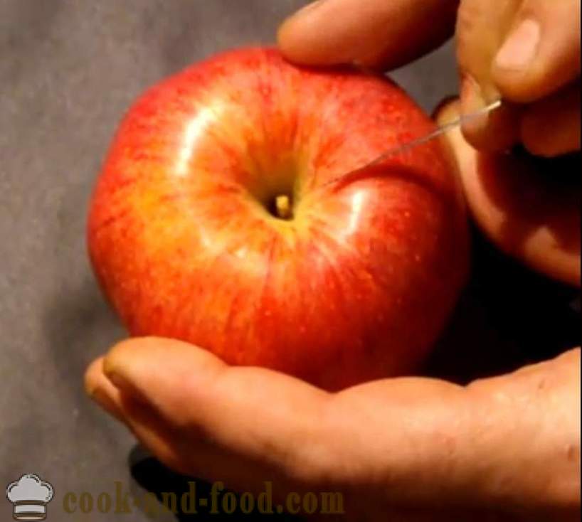 Frugt dekorationer til retter, kage, bord, eller udelader af et æble med et foto, video