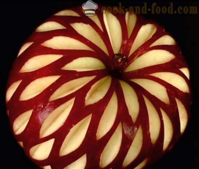 Frugt dekorationer til retter, kage, bord, eller udelader af et æble med et foto, video