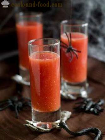 Tomatsuppe gazpacho eller en opskrift på Halloween: en ikke-alkoholisk drik tomat 