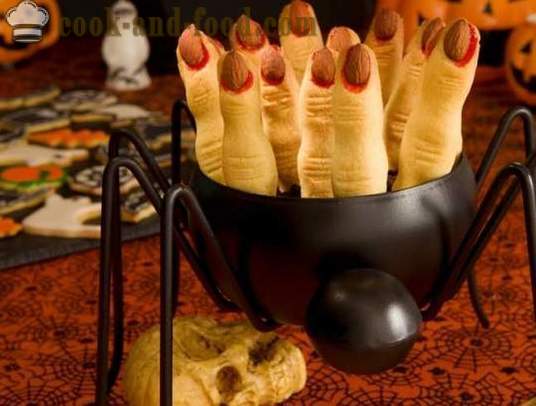 Desserter og kager til Halloween - Hekse Fingers cookies og andre søde sager med deres egne hænder, enkle bageopskrifter