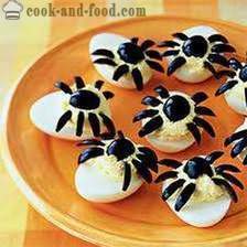 Fyldte æg eller snacks på Halloween opskrifter: 