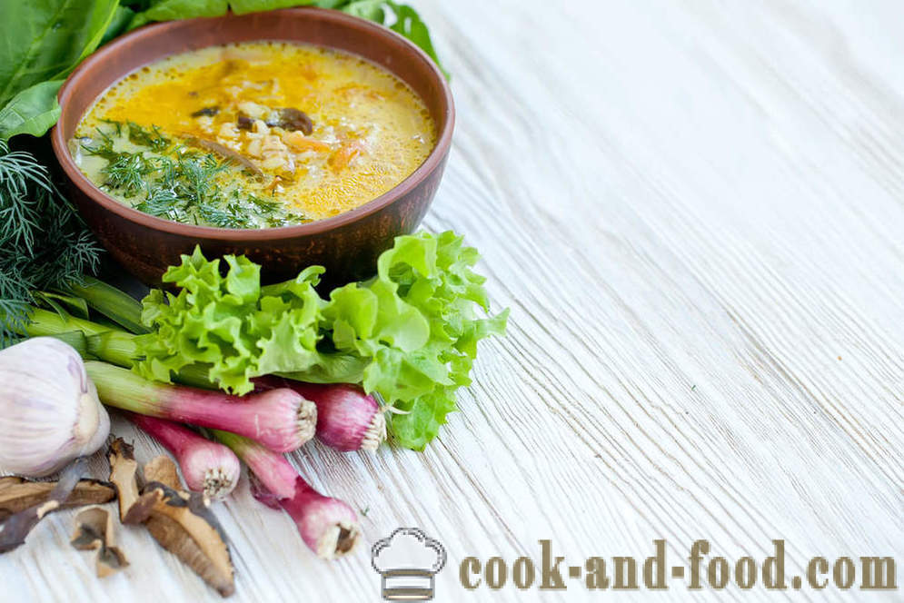 Forberedelse usædvanlige retter: suppe med ærter og champignon - video opskrifter derhjemme