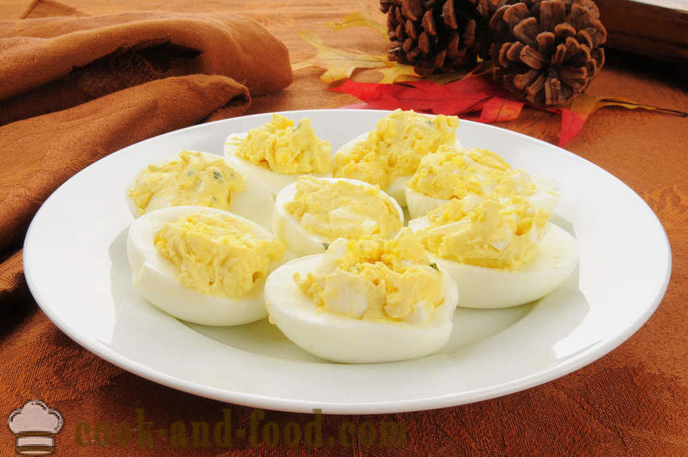 Fremragende appetitvækker: udstoppede æg - video opskrifter derhjemme